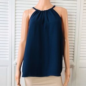 GREYLIN Navy Blue Alana Halter Top Shirt Size Medium